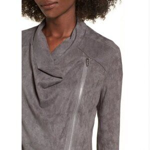 DO+ BE Asymmetrical Zip Drape Front Faux Suede Jacket NWOT